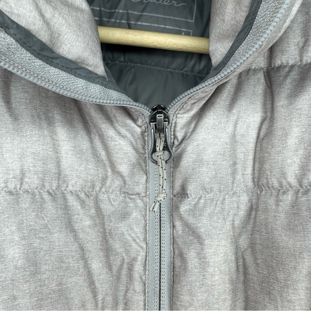 Eddie Bauer EB650 Down Quilted Puffer Jacket Silver Women’s Large Packable EUC - Picture 3 of 7